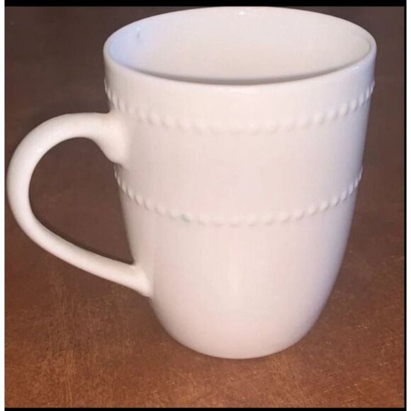 Set Of 3 Assorted White Ceramic Coffee Mugs With Textured & Smooth Designs - Picture 4 of 16